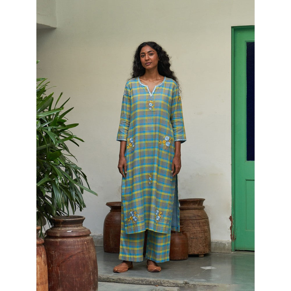 Label Earthen Yellow Kurta & Pant with Dupatta (Set of 3)