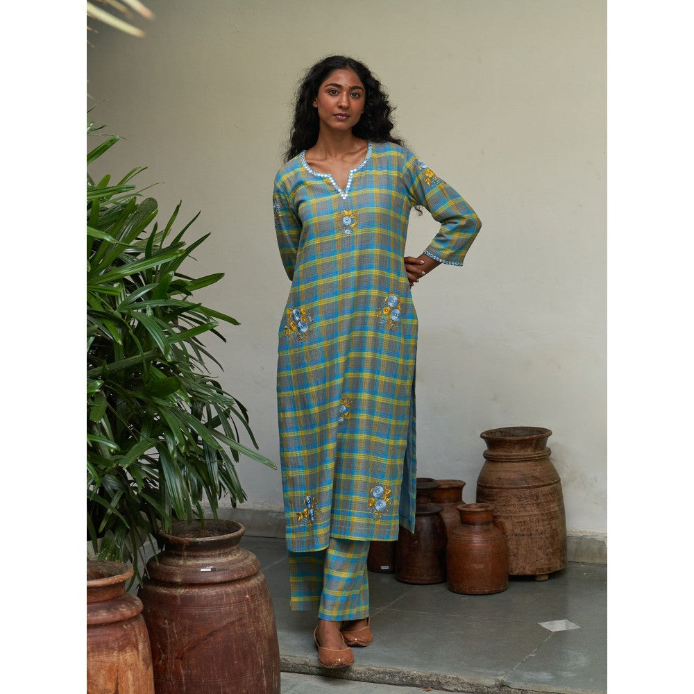 Label Earthen Yellow Kurta & Pant with Dupatta (Set of 3)