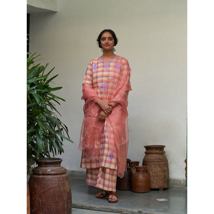 Label Earthen Pink Kurta & Pant with Dupatta (Set of 3)