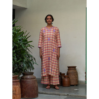 Label Earthen Pink Kurta & Pant with Dupatta (Set of 3)