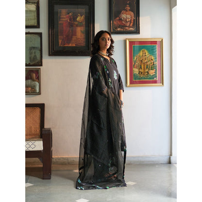 Label Earthen Black Anarkali & Pant with Dupatta (Set of 3)