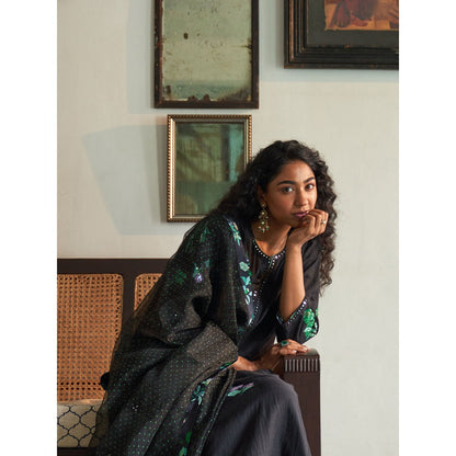 Label Earthen Black Kurta & Pant with Dupatta (Set of 3)