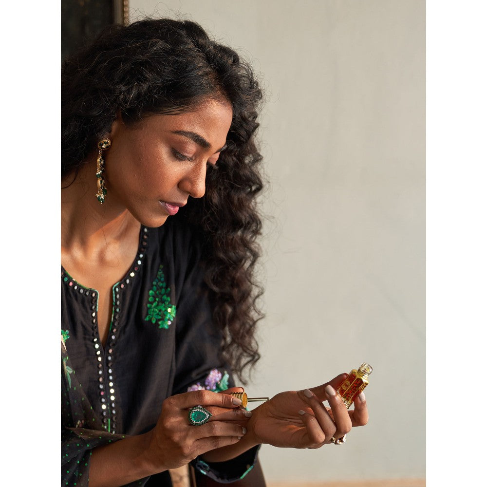 Label Earthen Black Kurta & Pant with Dupatta (Set of 3)