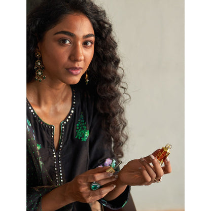 Label Earthen Black Kurta & Pant with Dupatta (Set of 3)