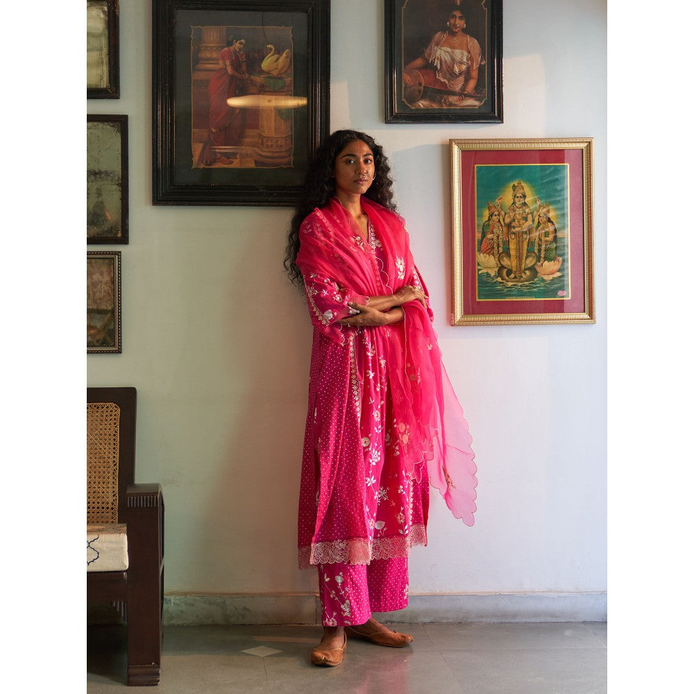 Label Earthen Pink Kurta & Pant with Dupatta (Set of 3)