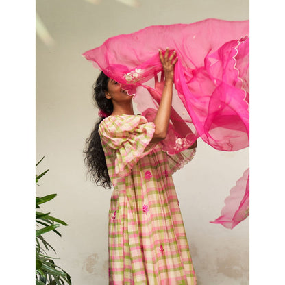 Label Earthen Multi Color Anarkali & Pant with Dupatta (Set of 3)