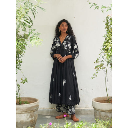 Label Earthen Black Anarkali & Pant (Set of 2)