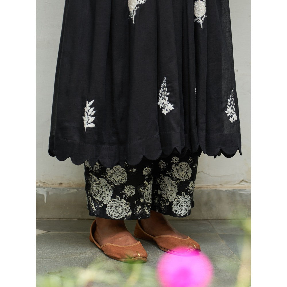 Label Earthen Black Anarkali & Pant (Set of 2)