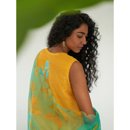 Label Earthen Mustard Kurta & Pant with Dupatta (Set of 3)