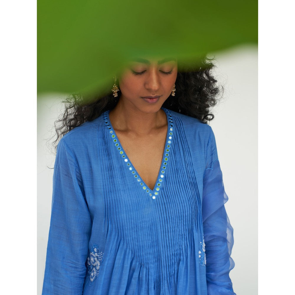 Label Earthen Blue Kurta & Pant with Dupatta (Set of 3)