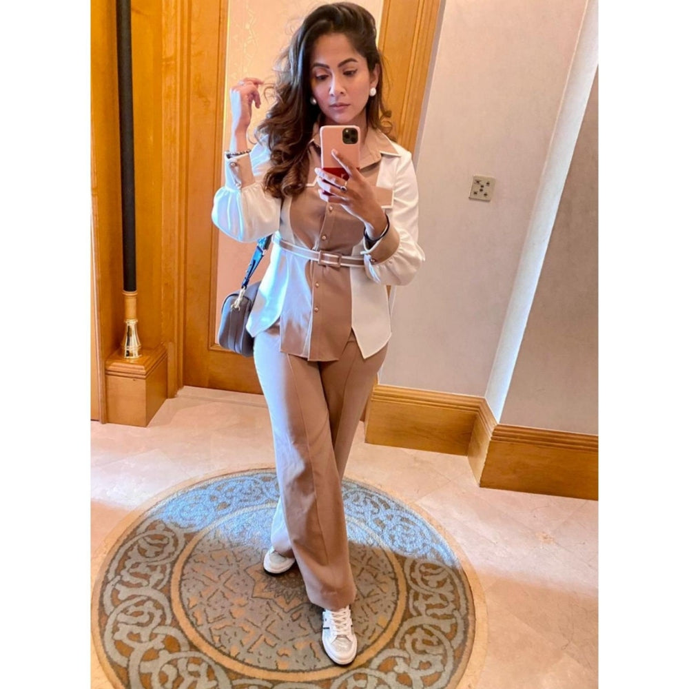 Label Deepika Nagpal Peru Flap Shirt With Belt & Colour Blocking Detail Sleeves (Set of 3)