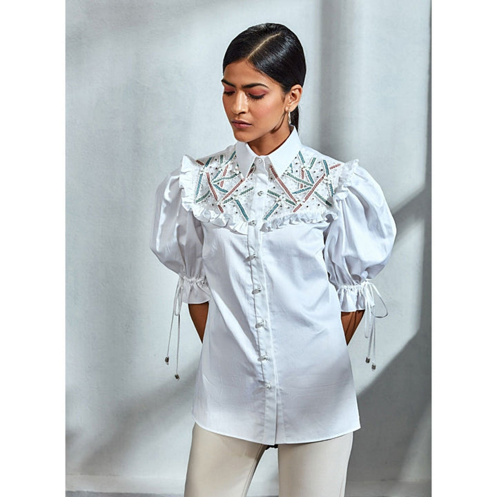Label Deepika Nagpal Alice Shirt With Ruffle Detail