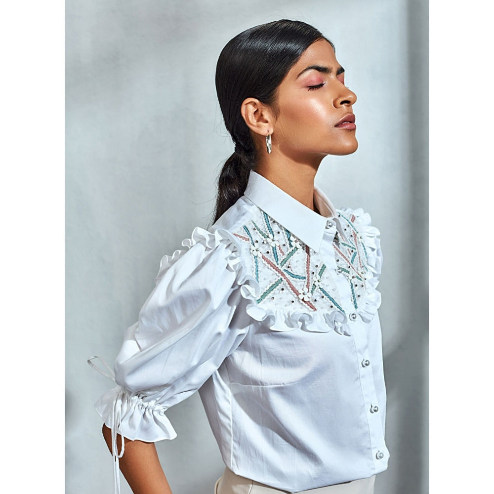 Label Deepika Nagpal Alice Shirt With Ruffle Detail