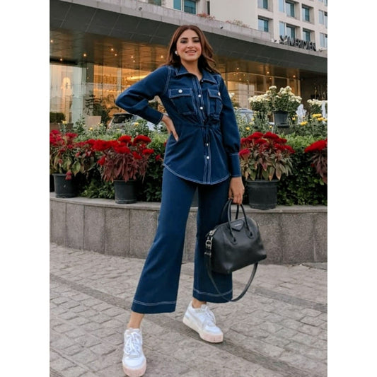 Label Deepika Nagpal Midnight Blue Shirt (Set of 2)