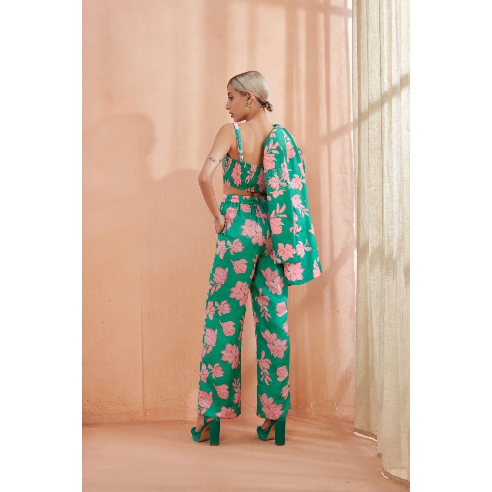 Label Deepika Nagpal Kelly Blazer With Pant & Crop Top Co-Ord (Set of 3)