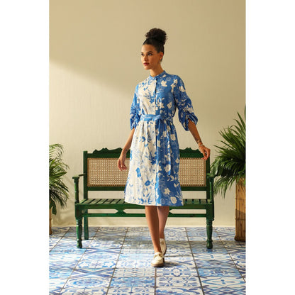 Label Deepika Nagpal Amelia Blue Dress (Set of 2)