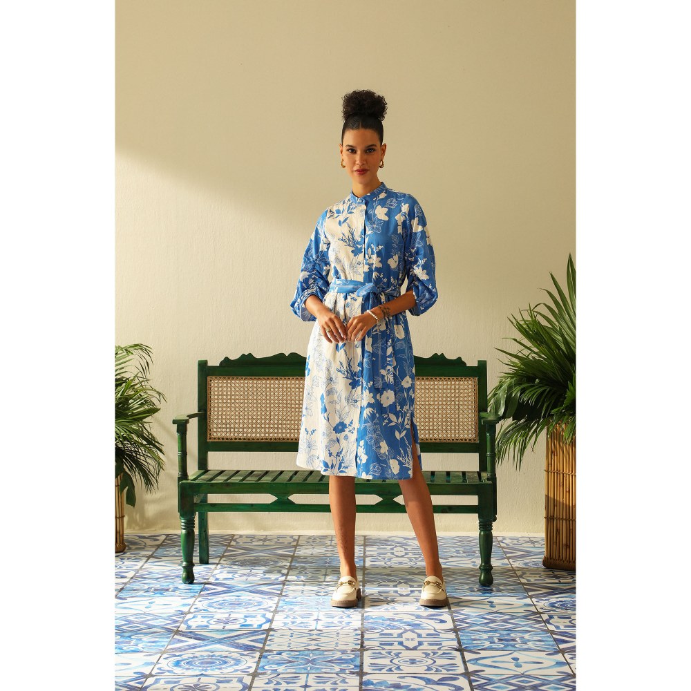 Label Deepika Nagpal Amelia Blue Dress (Set of 2)