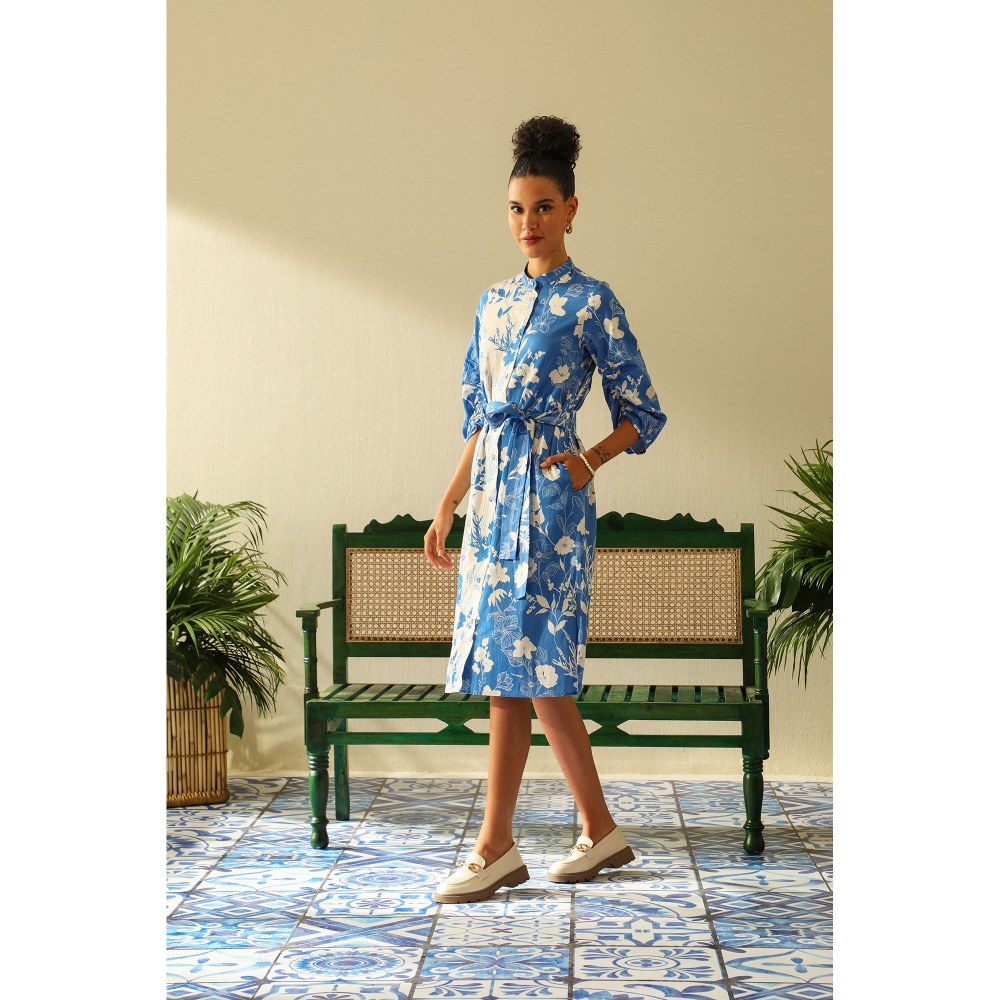 Label Deepika Nagpal Amelia Blue Dress (Set of 2)