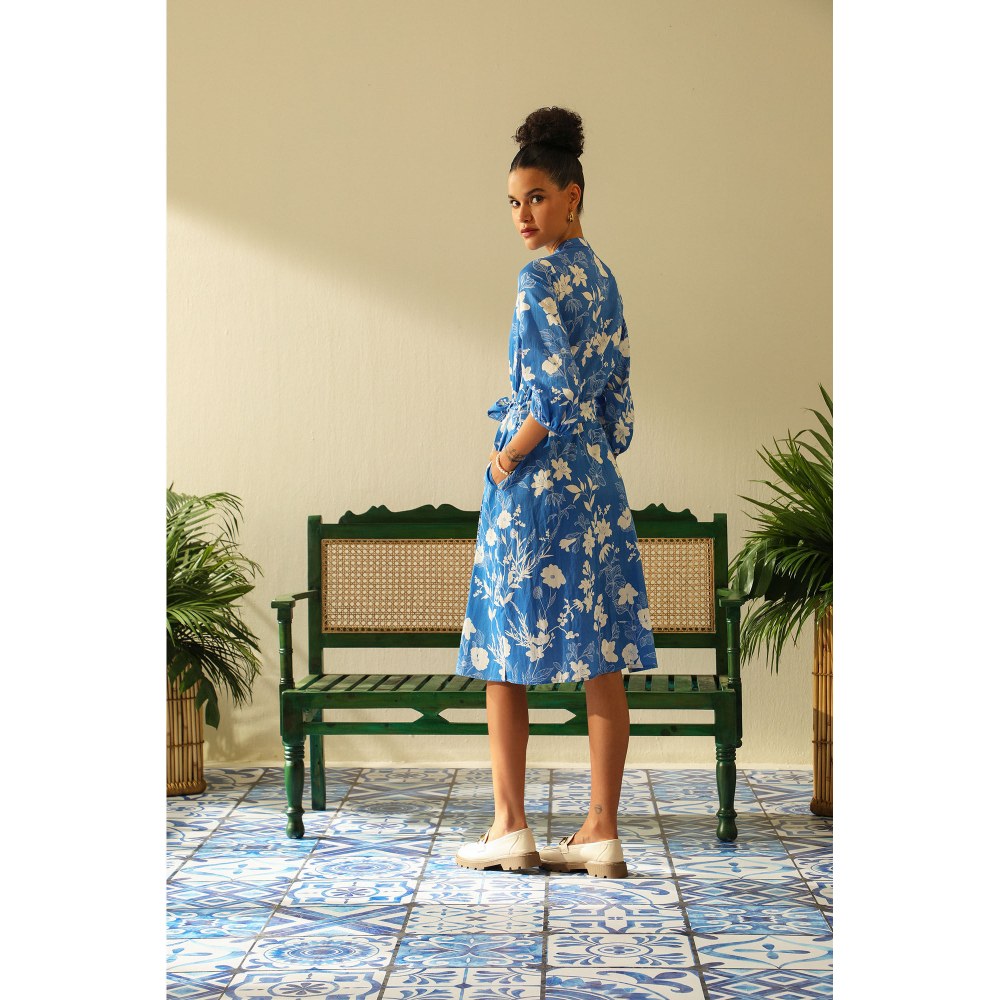 Label Deepika Nagpal Amelia Blue Dress (Set of 2)