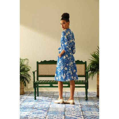 Label Deepika Nagpal Amelia Blue Dress (Set of 2)