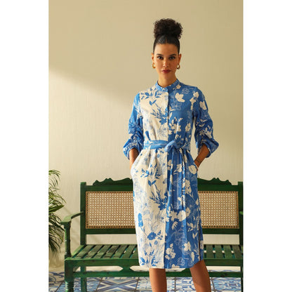 Label Deepika Nagpal Amelia Blue Dress (Set of 2)