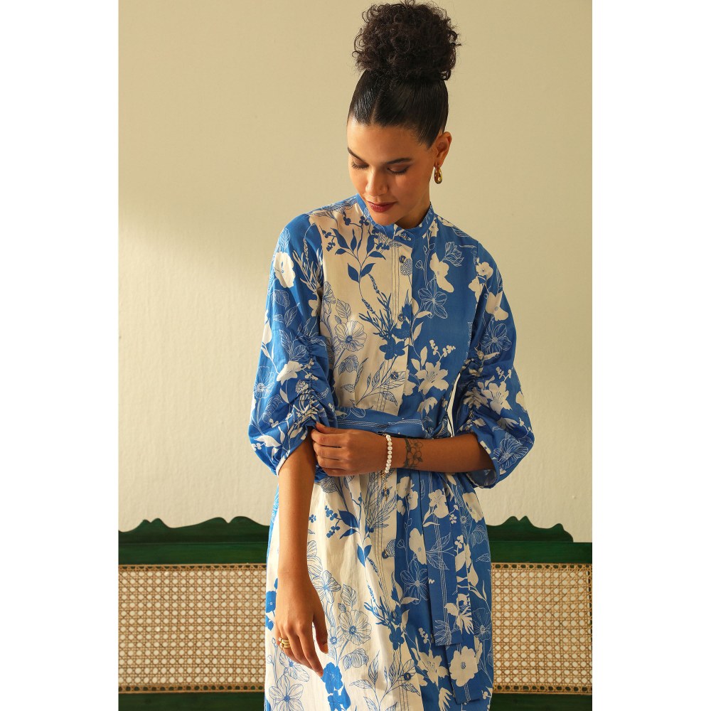 Label Deepika Nagpal Amelia Blue Dress (Set of 2)