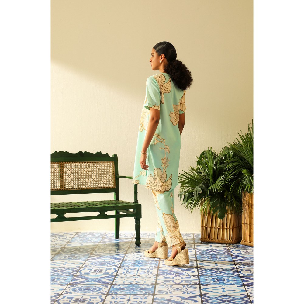 Label Deepika Nagpal Spencer Aqua Co-Ord (Set of 2)