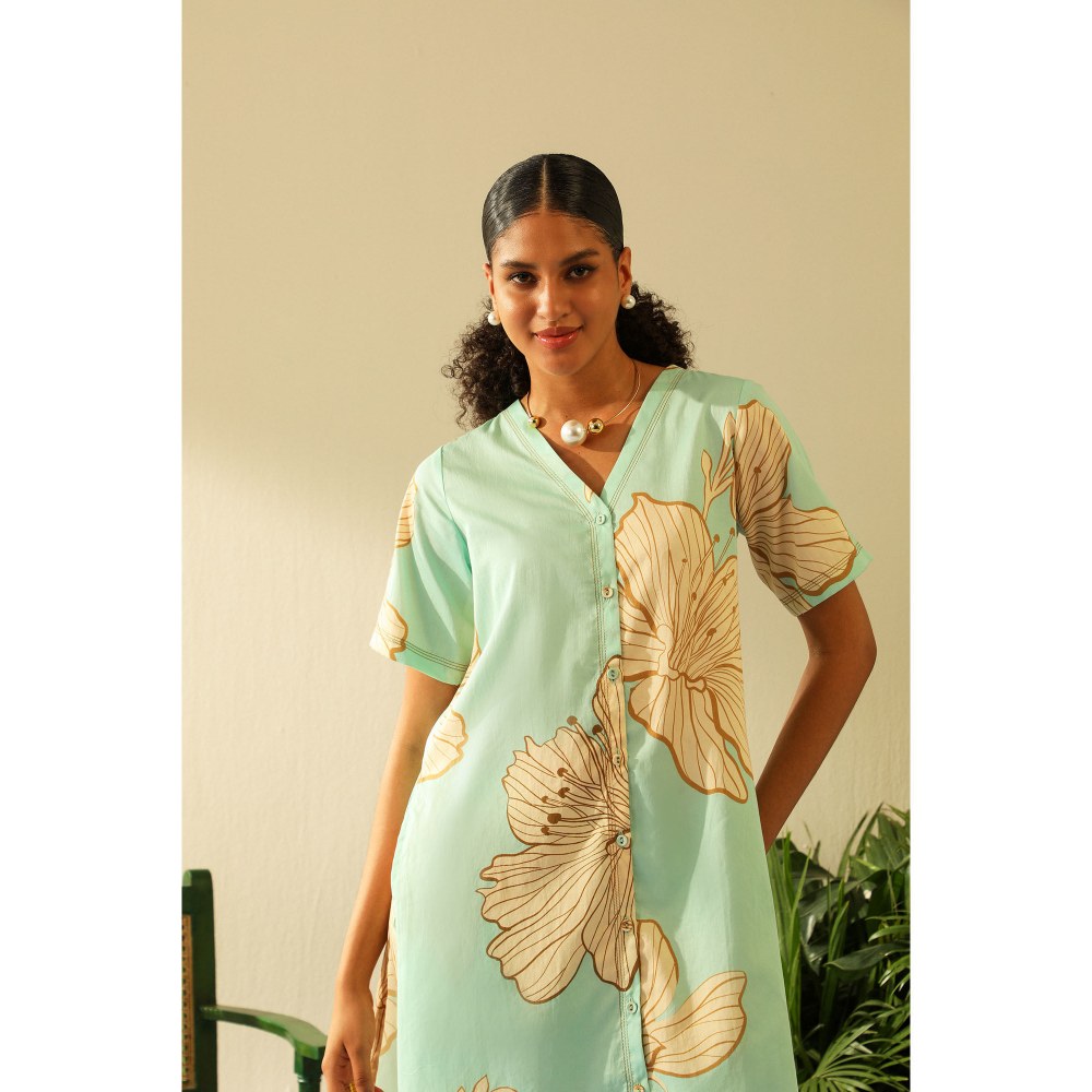 Label Deepika Nagpal Spencer Aqua Co-Ord (Set of 2)