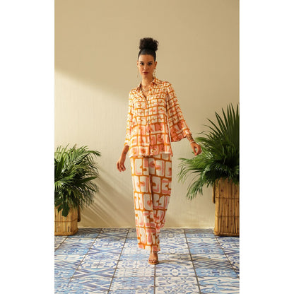Label Deepika Nagpal Eva Ochre Co-ord (Set of 2)