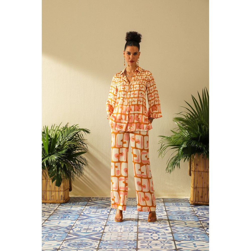 Label Deepika Nagpal Eva Ochre Co-ord (Set of 2)