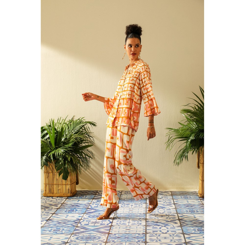 Label Deepika Nagpal Eva Ochre Co-ord (Set of 2)