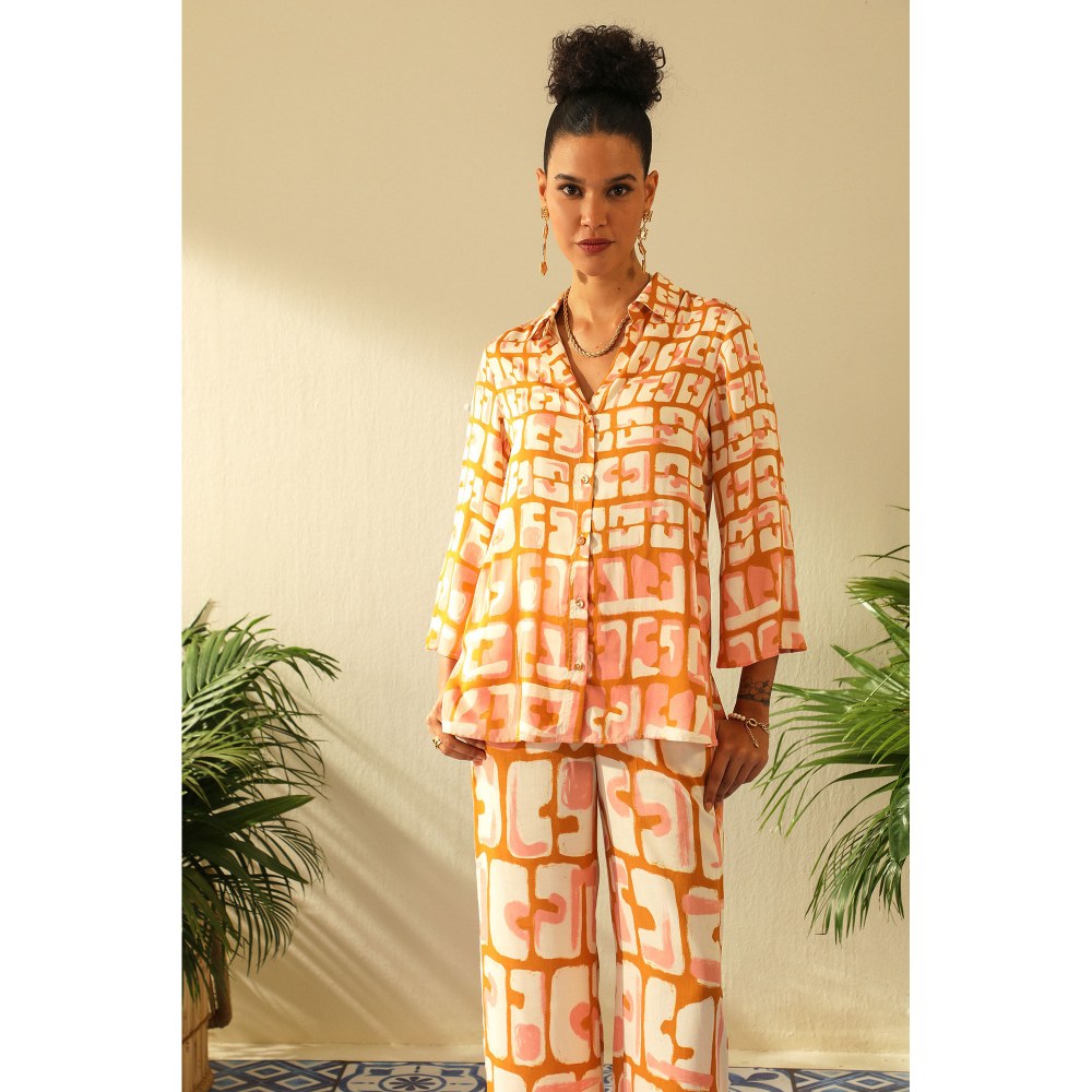 Label Deepika Nagpal Eva Ochre Co-ord (Set of 2)
