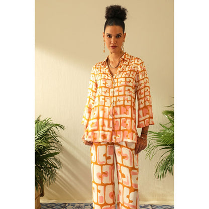 Label Deepika Nagpal Eva Ochre Co-ord (Set of 2)