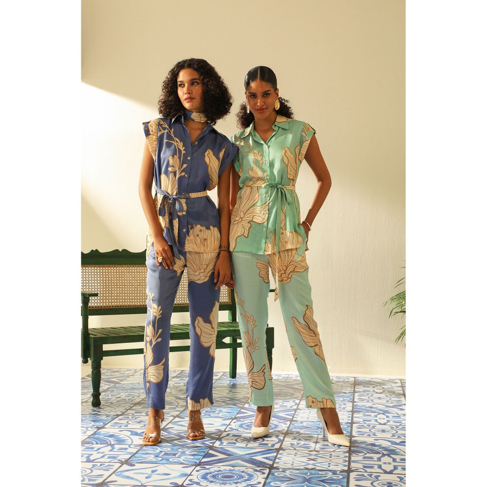 Label Deepika Nagpal Candice Sapphire Shirt (Set of 2)