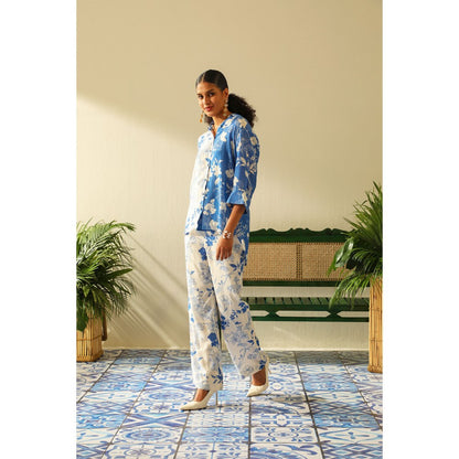 Label Deepika Nagpal Amara Blue Shirt