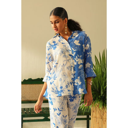 Label Deepika Nagpal Amara Blue Shirt