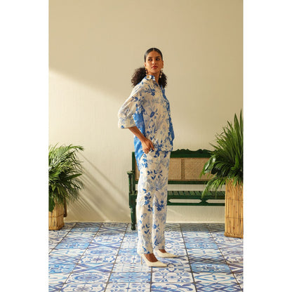 Label Deepika Nagpal Amara Blue Shirt