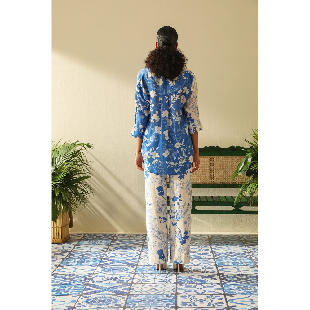 Label Deepika Nagpal Amara Blue Shirt