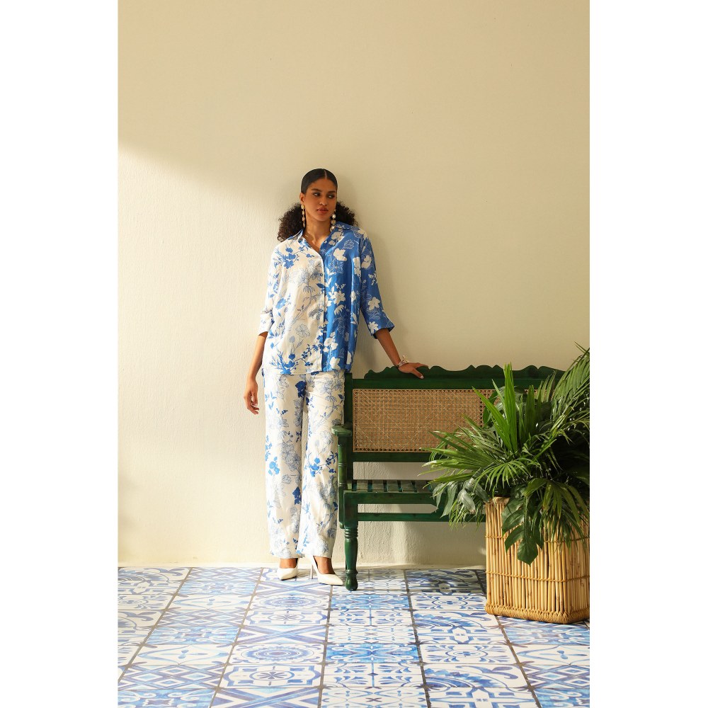 Label Deepika Nagpal Amara Blue Shirt