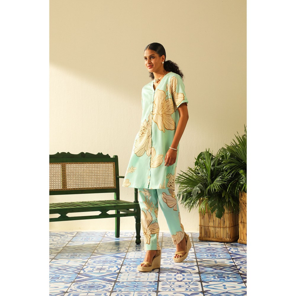 Label Deepika Nagpal Spencer Aqua Shirt