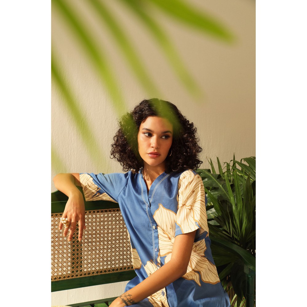 Label Deepika Nagpal Spencer Sapphire Shirt