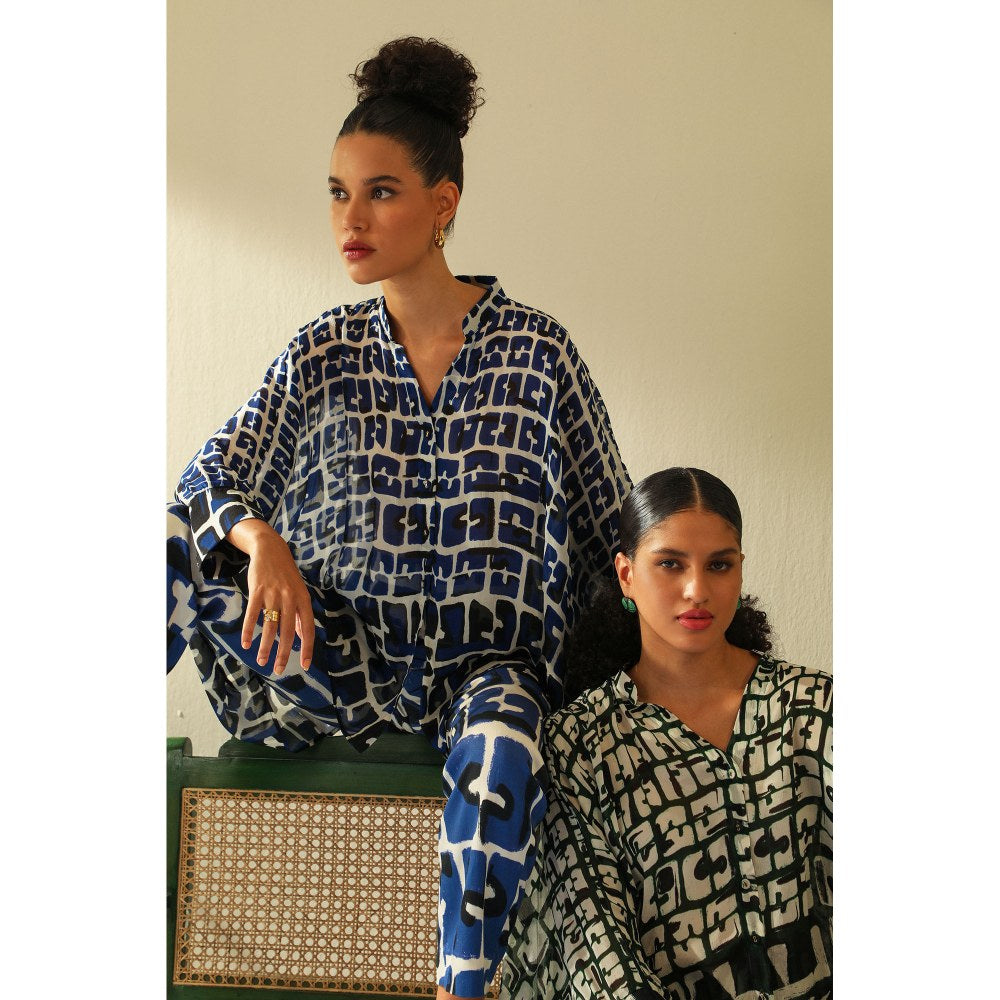 Label Deepika Nagpal Aria Kimono Indigo Shirt