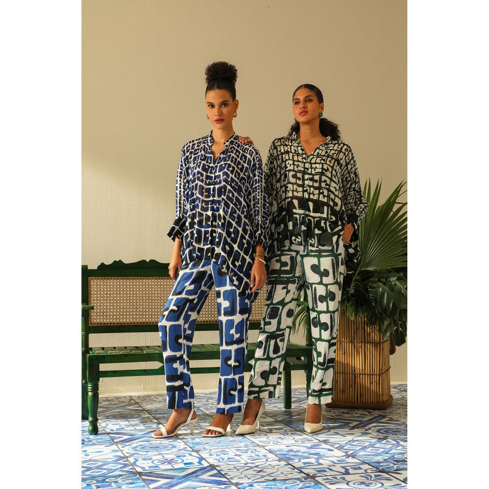 Label Deepika Nagpal Aria Kimono Emerald Shirt