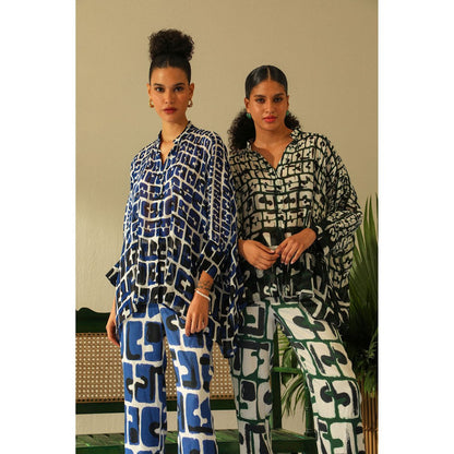 Label Deepika Nagpal Aria Kimono Emerald Shirt