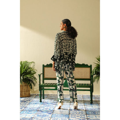 Label Deepika Nagpal Aria Kimono Emerald Shirt