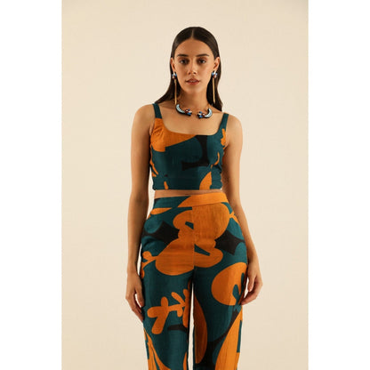 Label Deepika Nagpal Black Hannah Co-ord -Kohl (Set of 3)