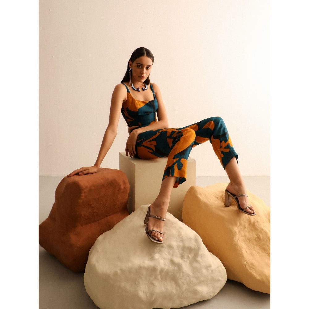 Label Deepika Nagpal Black Hannah Co-ord -Kohl (Set of 3)