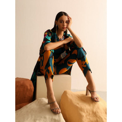 Label Deepika Nagpal Black Hannah Co-ord -Kohl (Set of 3)