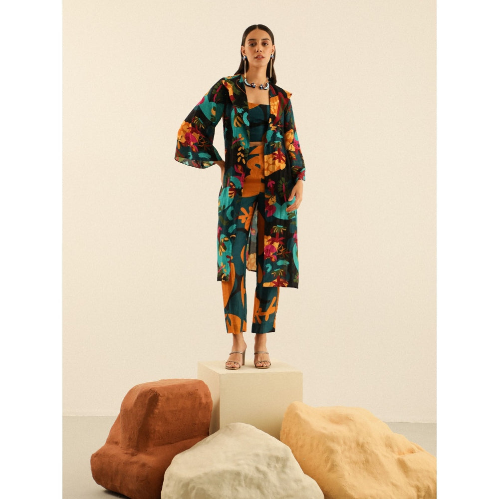 Label Deepika Nagpal Black Hannah Co-ord -Kohl (Set of 3)