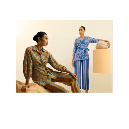 Label Deepika Nagpal Blue Grace Co-ord -Moonlight (Set of 2)